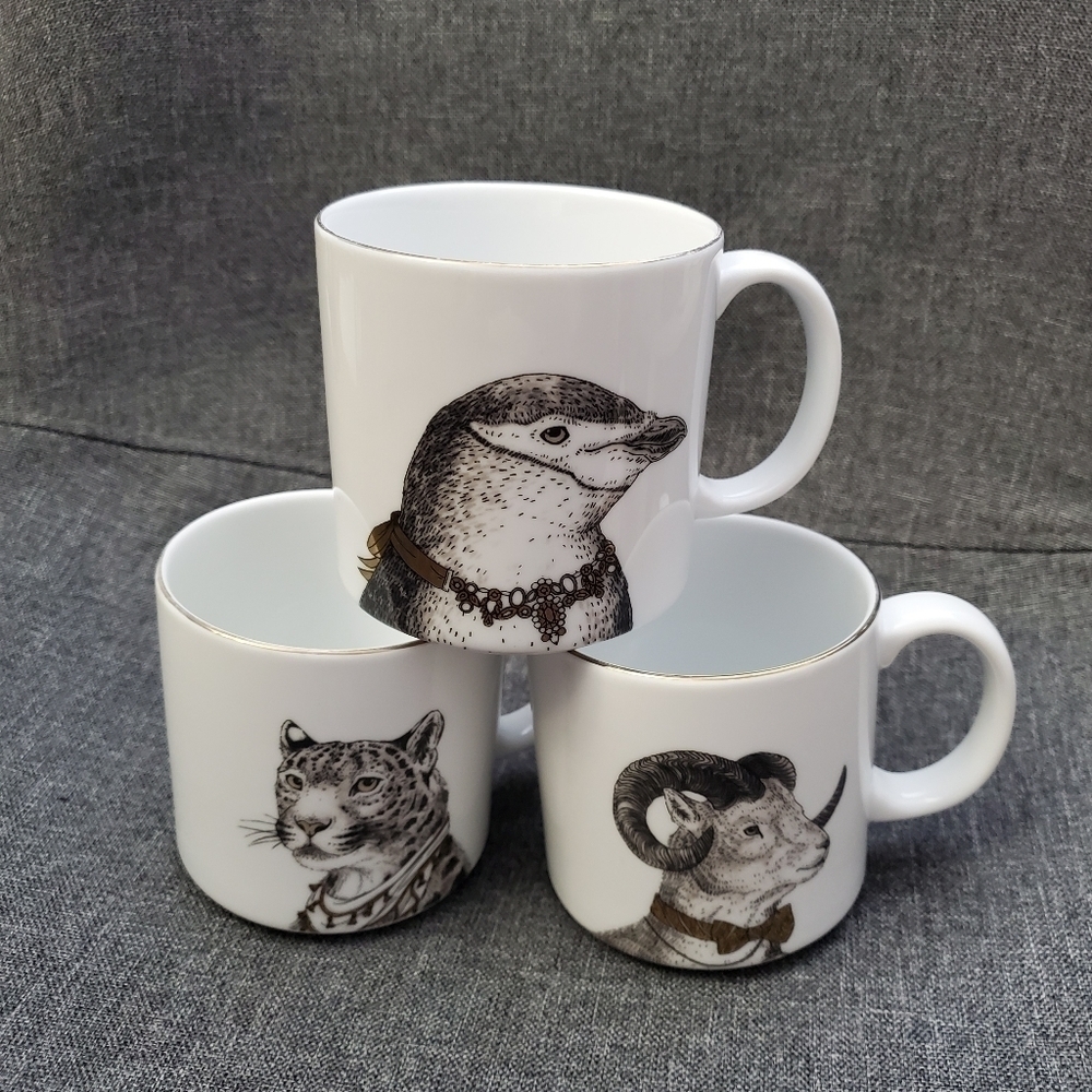 West Elm Gilded Dapper Animal Mug